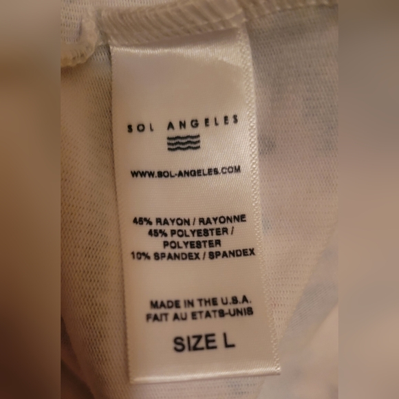 SOL ANGELES SOFT LONG SLEEVE LOUNGE TOP CREAM RED BLUE L - Picture 7 of 8